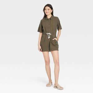 Universal Thread Women's Short Sleeve Boilersuit Green S